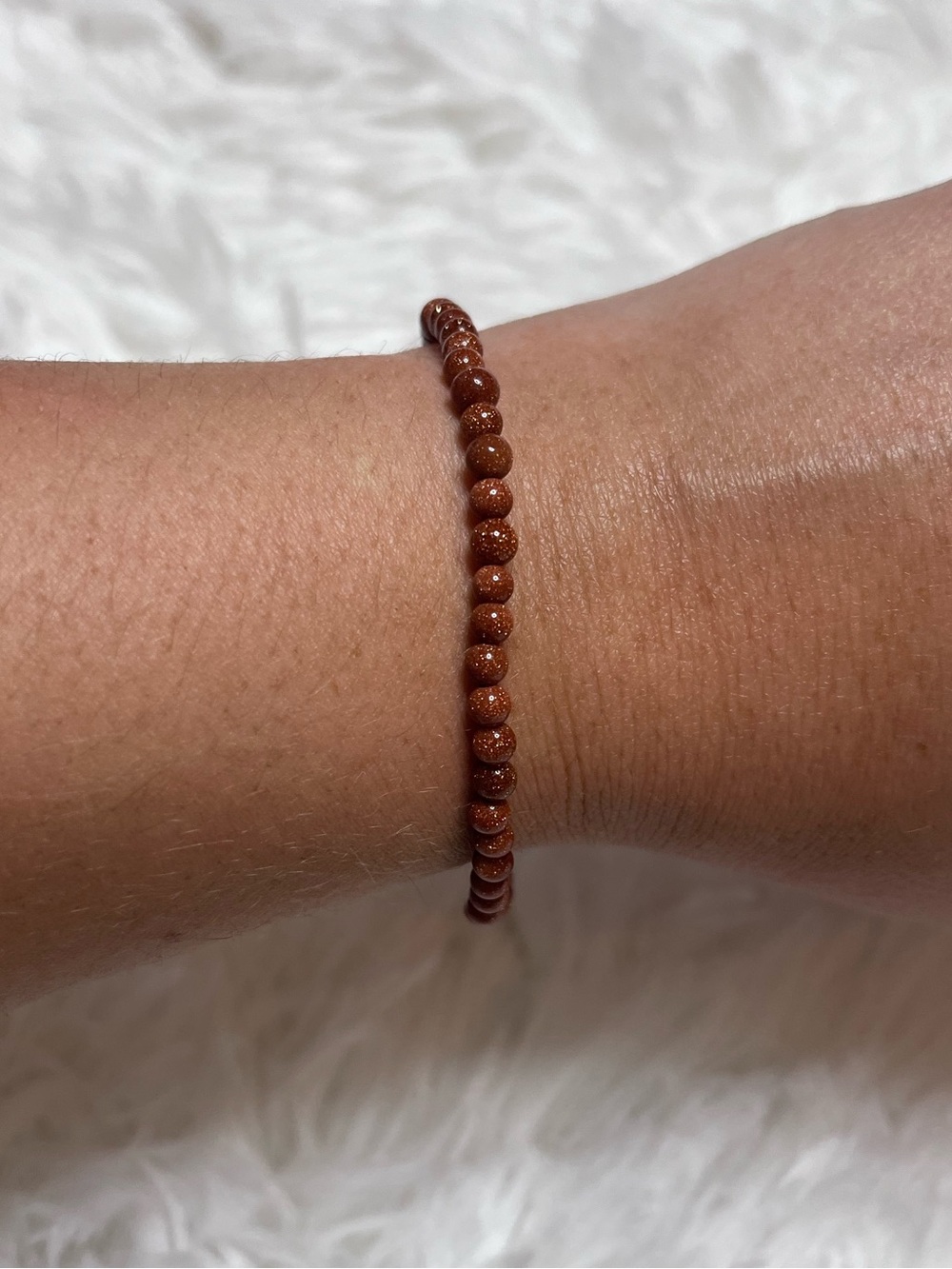 Goldstone Beaded Stretch Bracelet